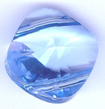 1 14mm Swarovski Light Sapphire Square Double Hole Bead
