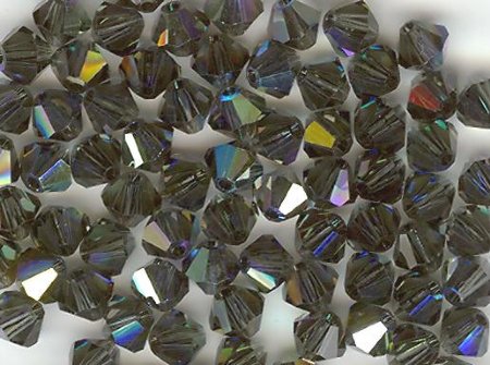 25 Morion AB 4mm Bicone Swarovski