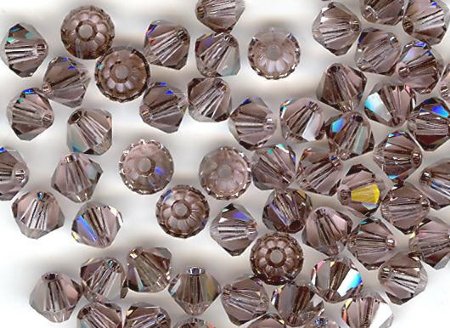 25 4mm Satin Light Amethyst Bicone Swarovski