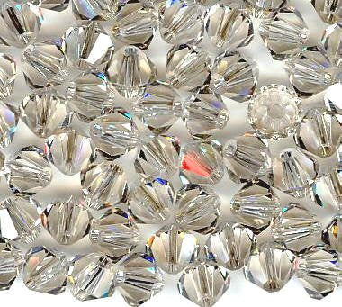 25 Crystal Silver Shade 5mm Bicone Swarovski