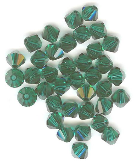 25 Emerald 5mm Bicone Swarovski