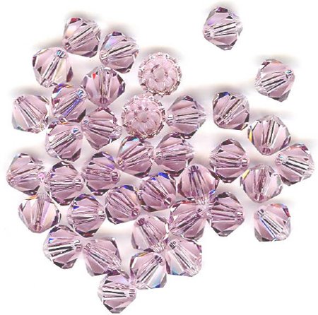 25 Light Amethyst 5mm Bicone Swarovski