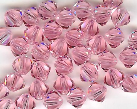 25 Light Rose 5mm Bicone Swarovski