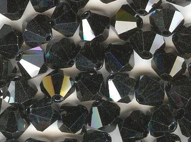 25 6mm Jet Hematite 2x Bicone Swarovski