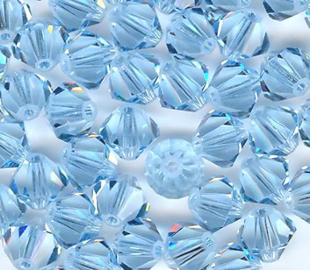 25 Aqua 6mm Bicone Swarovski