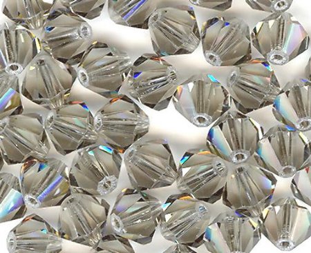 25 Black Diamond 6mm Bicone Swarovski