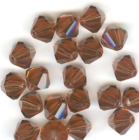 10 8mm Smoked Topaz Bicone Swarovski