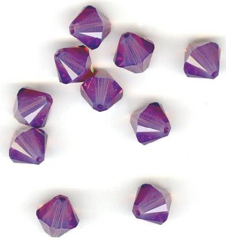 10 8mm Cyclamen Swarovski Bicone Beads