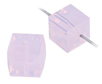 4 4mm Rose Water Opal Swarovski Cube Beads
