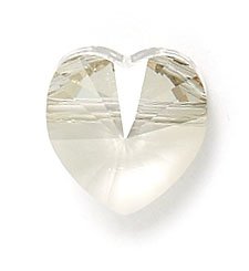 1 10mm Crystal Silver Shade Side Drilled Swarovski Heart