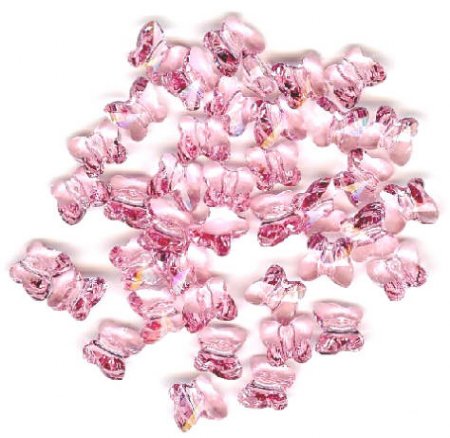 10 6mm Light Rose Swarovski Butterfly Beads