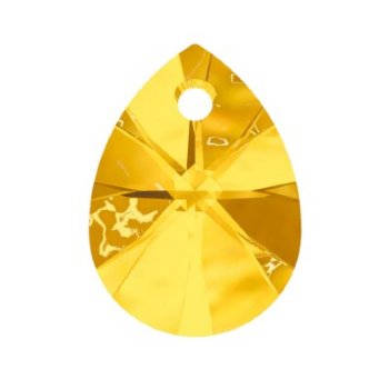 1 10mm Metallic Sunshine Swarovski Mini Pear Drop Pendant
