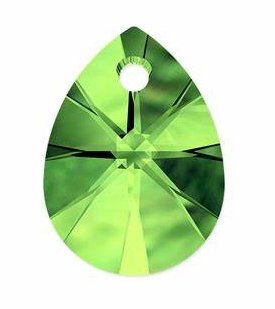 1 12mm Peridot Swarovski Mini Pear Drop Pendant