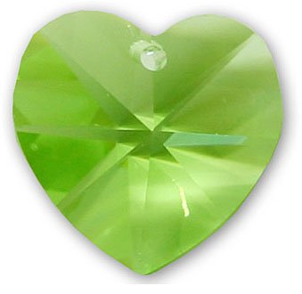 1 10mm Peridot Swarovski Heart
