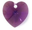 1, 10mm Amethyst AB Swarovski Heart