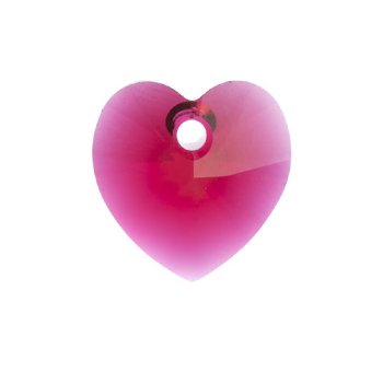 1 10mm Scarlet Swarovski Heart Pendant