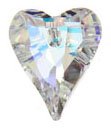 1 17mm Crystal AB Swarovski Wild Heart Pendant