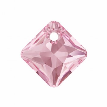 1, 9mm Light Rose Princess Cut Swarovski Pendant