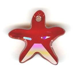 1 16mm Red Magma Swarovski Starfish