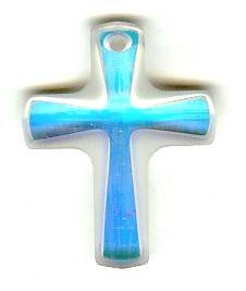 1 20x16mm Crystal AB Swarovski Cross (6860)