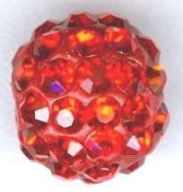 1 8mm Swarovski Light Siam Crystal and Resin Pave Bead