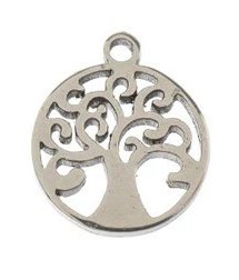 Pack of 10, 8.9x9.7mm Silver Sweet & Petite Tree of Life Charms