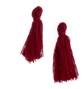 Pack of 10, 1 Inch Burgundy Cotton Tassels