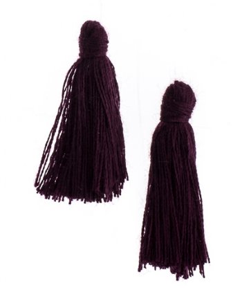 Pack of 10, 1 Inch Eggplant Cotton Tassels