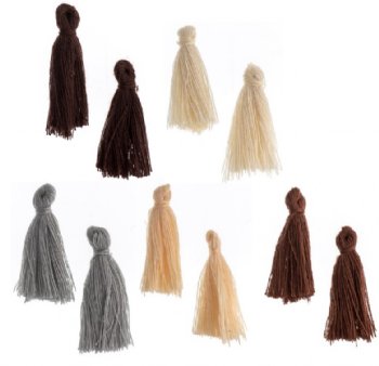 Pack of 10, 1 Inch Mixed Cotton Tassels - Neutral Mix