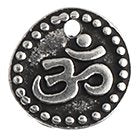 1, 10.7mm TierraCast Antique Silver Om Coin Pendant / Charm