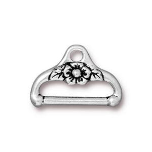1,19.4x13.3mm TierraCast Antique Silver Floral End Bar