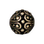 1 7mm TierraCast Round Brass Oxide Casbah Bead