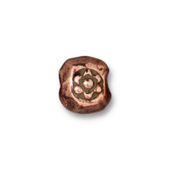 1, 7.5x5.5mm TierraCast Antique Copper Flower Nugget Bead