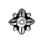 1, 8mm TierraCast Antique Silver Leaf Bead Cap