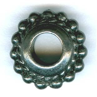 1 5x11mm TierraCast Large Hole Black Beaded Twist Bead