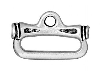 1, 18.6x11.7mm TierraCast Antique Silver Bamboo End Bar
