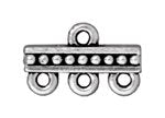 1 15x9mm 3 Strand TierraCast Antique Silver Beaded Bar Link