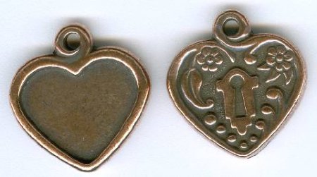 1 16mm TierraCast Antique Copper Victorian Heart Pendant Frame