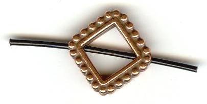 1 13mm TierraCast Antique Copper Beaded Diagonal Diamond Bead Frame