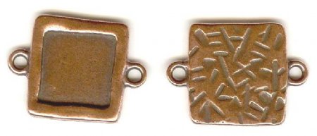 1 27x19mm TierraCast Antique Copper Square Two Loop Frame Link