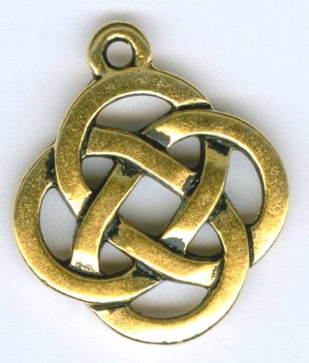 1 18mm TierraCast Antique Gold Open Round Celtic Knot Pendant