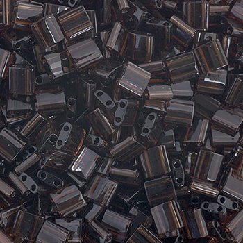 TL0135 5.2 Grams Transparent Chocolate Brown Two Hole Miyuki Tila Beads