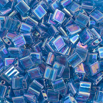 TL0291 5.2 Grams Transparent Capri AB Two Hole Miyuki Tila Beads