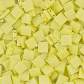 TL0404FR 5.2 Grams Opaque Matte Lemon Yellow AB Two Hole Miyuki Tila Beads