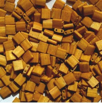 TL2312 5.2 Grams Opaque Matte Gold Two Hole Miyuki Tila Beads