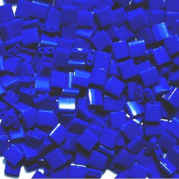 TL0414 5.2 Grams Opaque Royal Blue Lustre Two Hole Miyuki Tila Beads