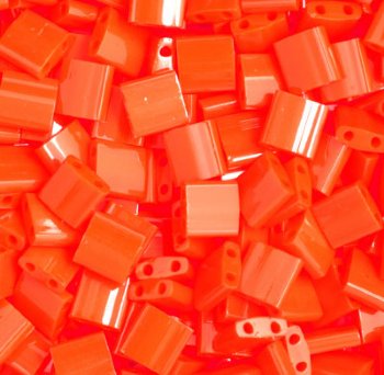 TL0406 5.2 Grams Opaque Orange Two Hole Miyuki Tila Beads
