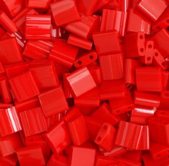 TL0408 5.2 Grams Opaque Red Two Hole Miyuki Tila Beads