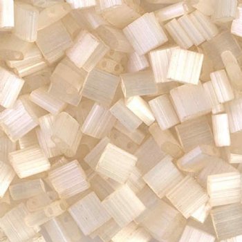 TL2592 5.2 Grams Satin Ivory Two Hole Miyuki Tila Beads