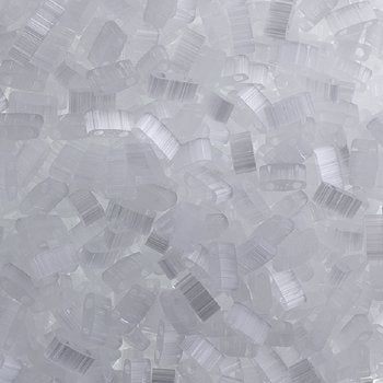 TLHC-0037 5.2 Grams White Transparent Silk Half Cut Two Hole Miyuki Tila Beads
